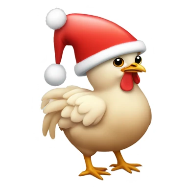 Chicken wearing Christmas hat sticker