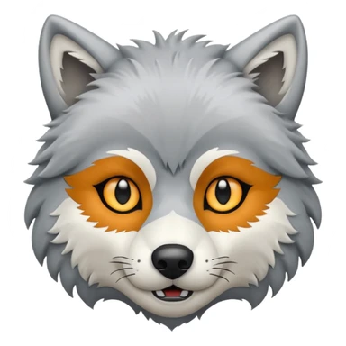 Create a wolf face icon sticker