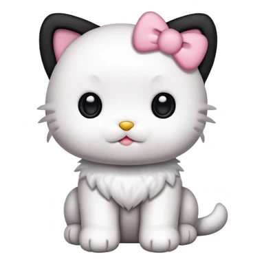 hello kitty as a puppy with black floppy ears sticker