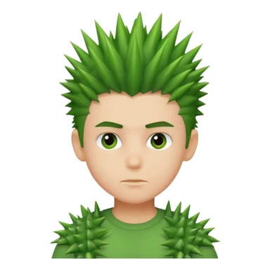 Boy with Spiky Hair – green spikes sticker