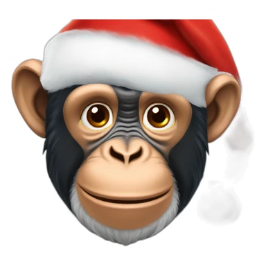 Chimpanzee santa sticker