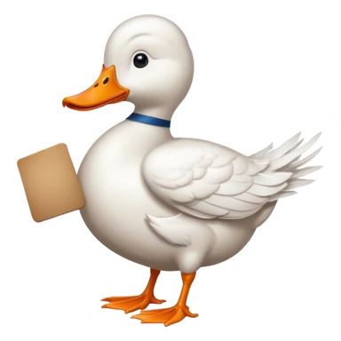 Duck holding large blank sign sticker