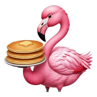 flamingo with a pancake sticker