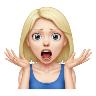 Girl pretending to choke herself & screaming  sticker