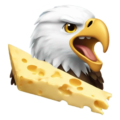 Eagle eating cheese sticker