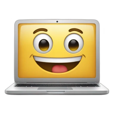 a laptop that is happy sticker