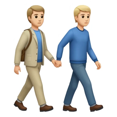 man walking away from other person  sticker