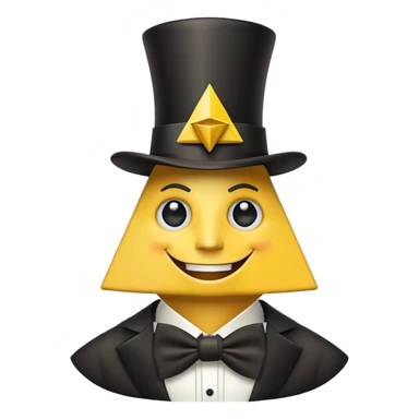 Bill Cipher from Gravity Falls, yellow triangle with top hat and bow tie sticker