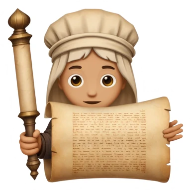 person with old scroll judgment emoji style sticker
