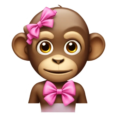 2 monkeys pink bows sticker