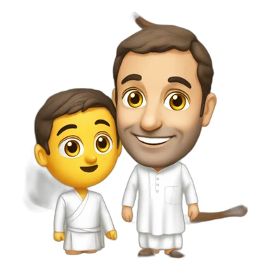 Rahul gandhi with Gandhi ji sticker