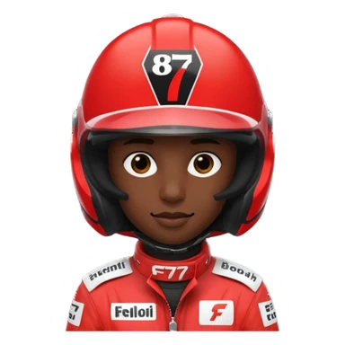 Emoji wearing red f1 helmet saying 8 7 sticker