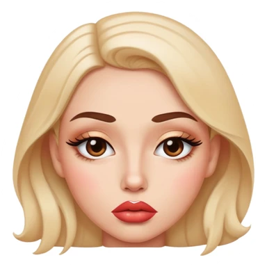 full glossy pouty baddie lips with lip liner sticker