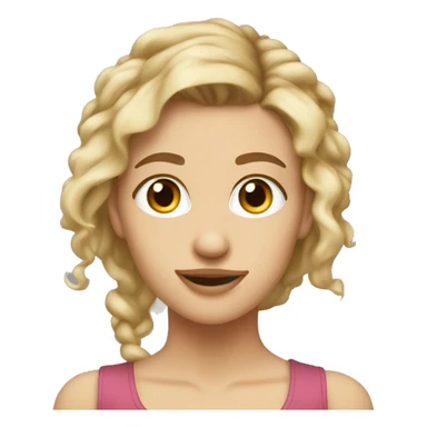 Hazel colored eyed dirty blonde ponytail girl white sticker