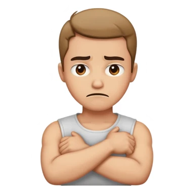 Arms crossed around throat looking mad  sticker