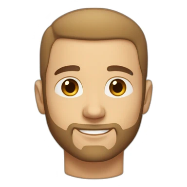 light brown haired man, shaved sides of head, brown eyes, light beard stubble sticker