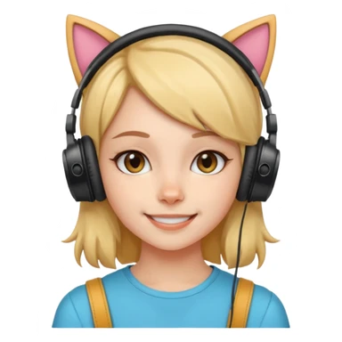 fille avec casque oreille de chat sticker