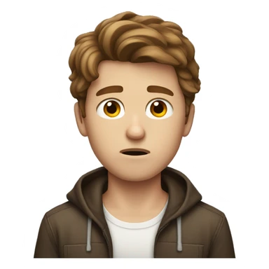 Brown haired white Boy annoyed sticker