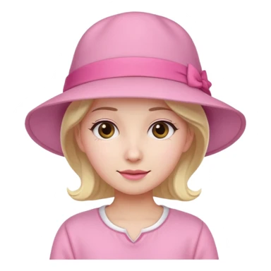 cute person in pink outfit and a hat sticker