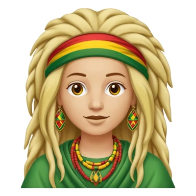 Een huilende blonde vrouw verkleed als rastafari sticker