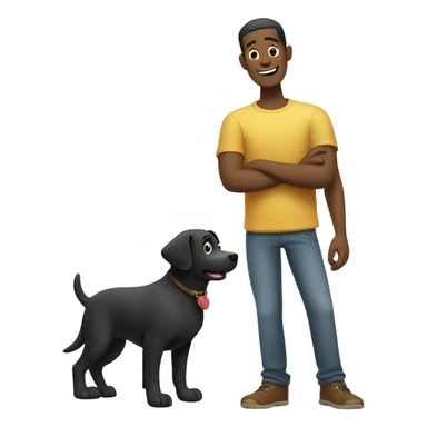 guy cartoon character with a black lab with name Barto sticker