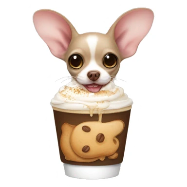 a capuccino color rat dog with eats of chihuahua  sticker
