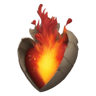 corazon con alas y fuego sticker