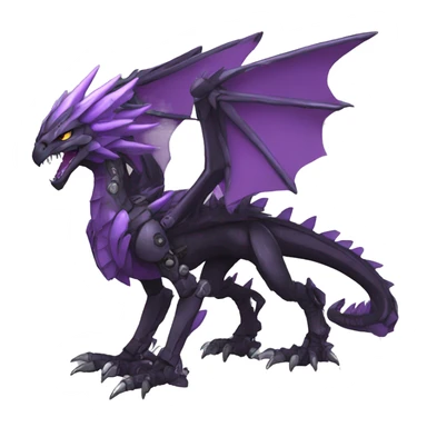  Cool Edgy Black Purple Digimon-Fakemon-Raptor-Dragon-Mecha full body sticker