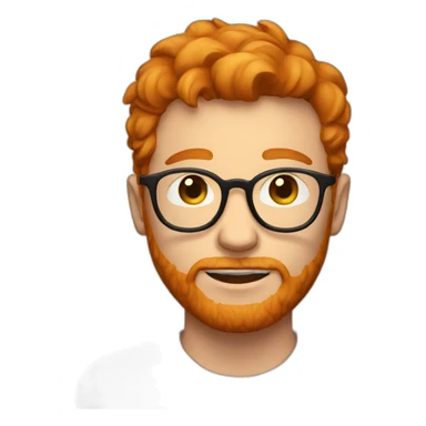 ginger guy with round glasses, short hair and stubble sticker
