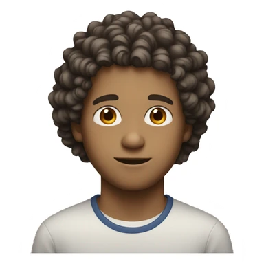 It produces a curly white man with brown eyes and who is a teenager sticker