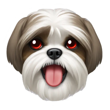 Shih tzu growling with red eyes  sticker