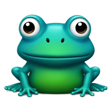 Blue frog with a green army suit sticker