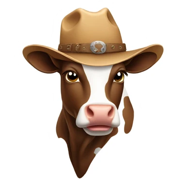 Cow wearing a cowboy hat  sticker