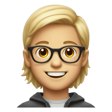 smiling boy in glasses portrait sticker