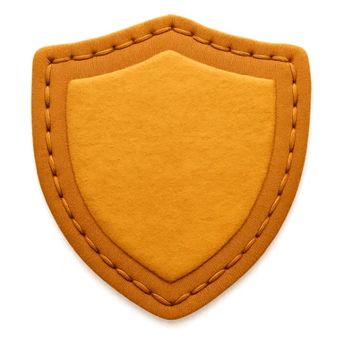 <StylePrompt>
  <Name>Minimal Felt Appliqué Icon</Name>
  <Description>
    A soft, handcrafted felt icon style with lightly padded forms, simple shapes, and clean outlines. Features slightly more visible stitching for tactile charm while maintaining a low-detail aesthetic.
  </Description>
  <VisualProperties>
    <Material>Felt</Material>
    <Texture>Soft, matte surface with subtle fiber detail</Texture>
    <Stitching>
      <Type>Threaded edge stitch</Type>
      <Color>Muted orange or warm brown</Color>
      <Pattern>Evenly spaced running stitch around edges</Pattern>
      <Thickness>Medium (approximately 10% more pronounced than minimal)</Thickness>
      <Contrast>Moderate (stitch color clearly distinct from base felt)</Contrast>
    </Stitching>
    <Padding>Low to moderate—slightly raised but not deeply dimensional</Padding>
    <Edges>Smooth and rounded with clean curves</Edges>
    <ColorPalette>
      <Primary>Warm yellows, oranges, and browns</Primary>
      <Accent>Dark brown for facial features</Accent>
      <Background>Neutral off-white or soft beige</Background>
    </ColorPalette>
  </VisualProperties>
  <FacialFeatures>
    <Eyes>Small round dots</Eyes>
    <Nose>Simple oval or triangle</Nose>
    <Mouth>Minimal curved line or none</Mouth>
    <DetailLevel>Low</DetailLevel>
  </FacialFeatures>
  <Rendering>
    <Lighting>Soft and diffused</Lighting>
    <Shadows>Subtle, barely visible</Shadows>
    <Perspective>Front or side profile, flat angle</Perspective>
  </Rendering>
  <Applicability>
    <SubjectType>Animals, symbols, objects</SubjectType>
    <OutputFormat>Icon, patch, or sticker</OutputFormat>
  </Applicability>
</StylePrompt>

{subject} = shield sticker