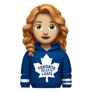 ginger girl wearing toronto maple leafs hoodie sticker