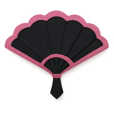 BLACKPINK-inspired gothic fan, layered and dramatic, black and pink, no hearts sticker