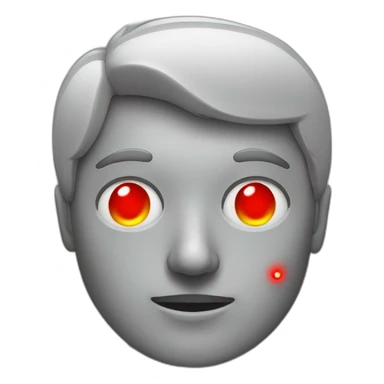 grey person with red laser coming out of each eye sticker