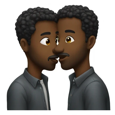 2 black men kissing sticker