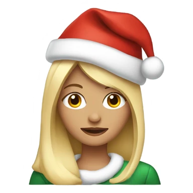 Blonde girl with Christmas hat sticker