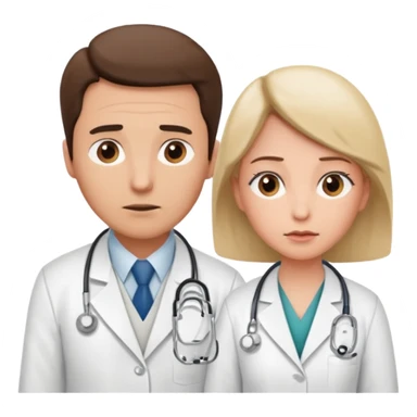 medico y paciente en una consulta sticker