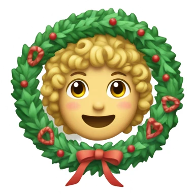 Curly braces with a wreath around them. The right side of the wreath has trans colors and there is a slightly visible ツ  character sticker