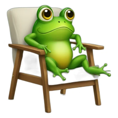 frog that sits on a chair sticker