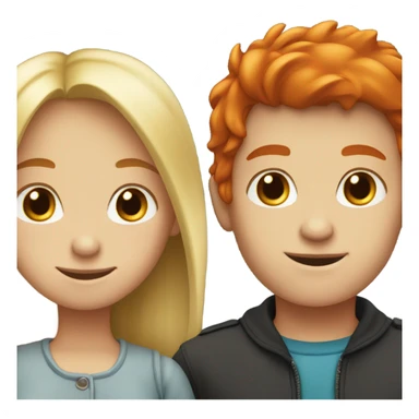 blonde girl and red head boy together  sticker