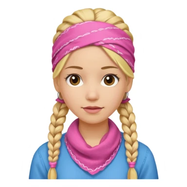 blonde woman with braids and a pink bandana sticker