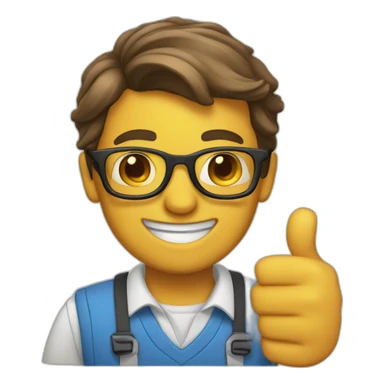 nerd braces thumbsup sticker