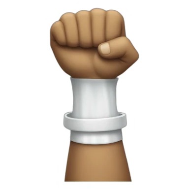 raising a clenched fist upward with smile sticker