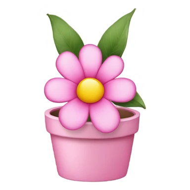 Pink pot with a flower  sticker