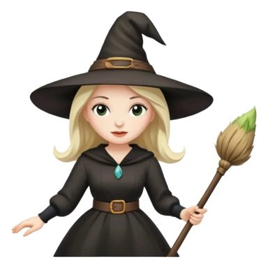 witch on a broom sticker
