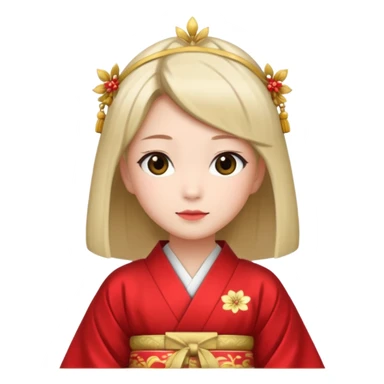 Japanese Princess with in red ceremonial robe kimono sticker